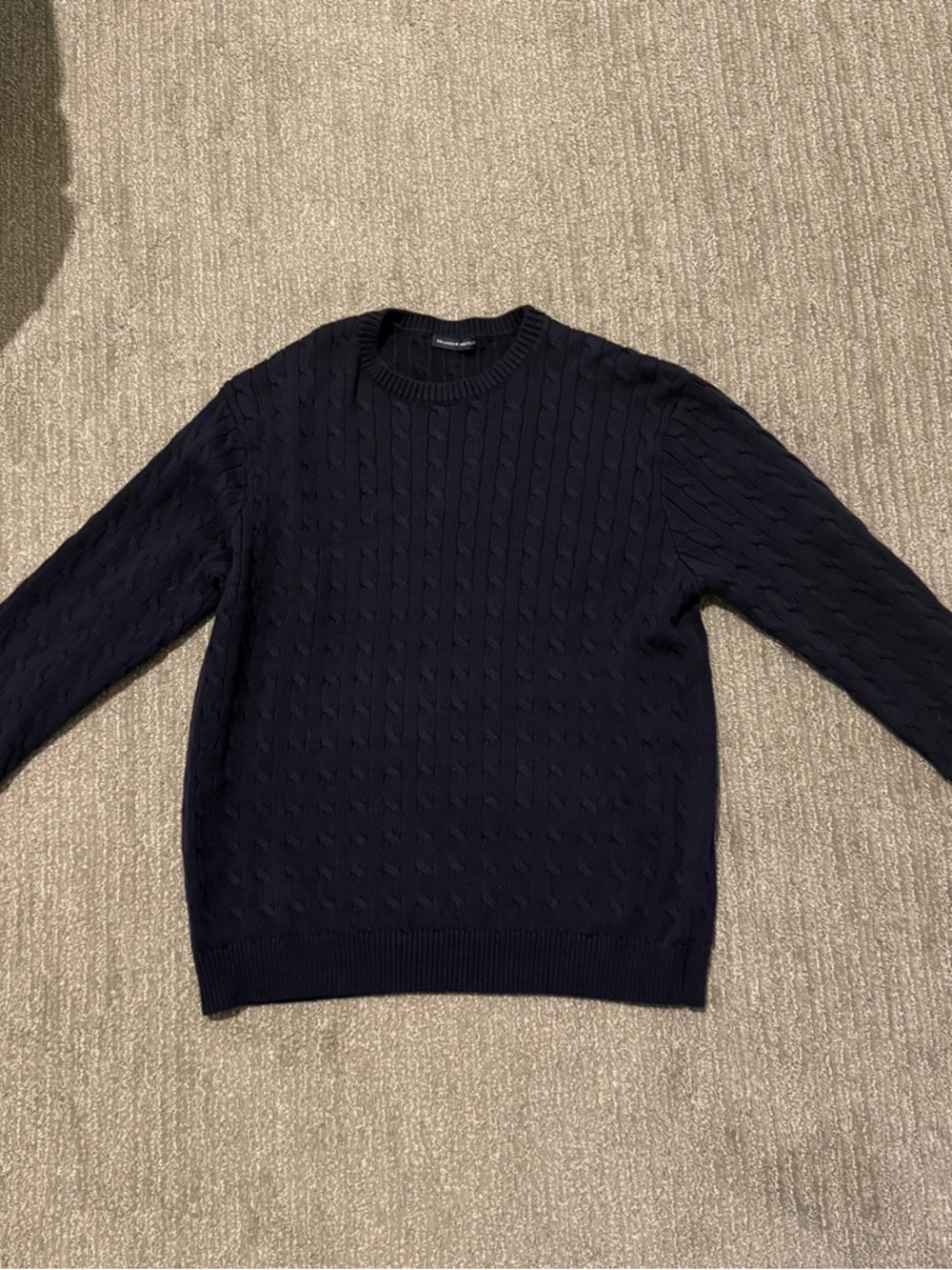 Brandy Melville Navy Cable Crewneck Sweater